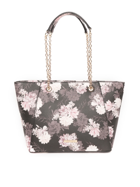 

Forever New Black & Mauve Floral Print Shoulder Bag