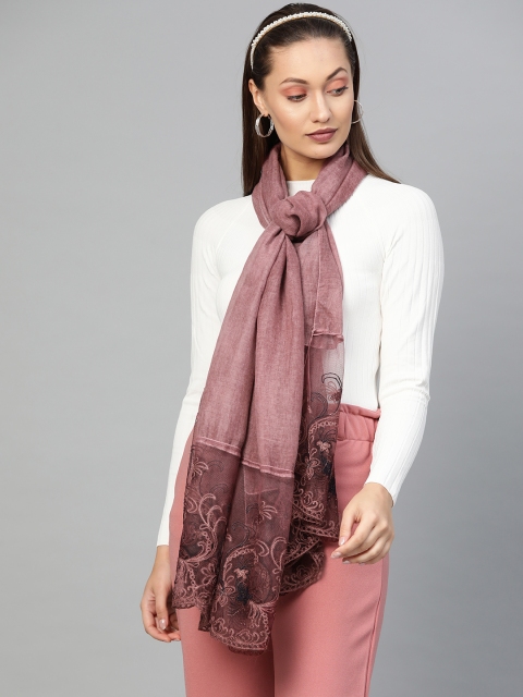 

SASSAFRAS Mauve Solid Scarf