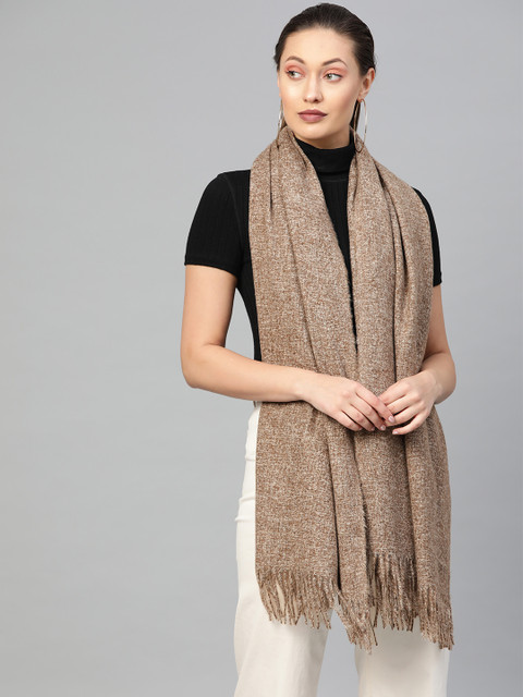 

SASSAFRAS Women Beige Solid Stole