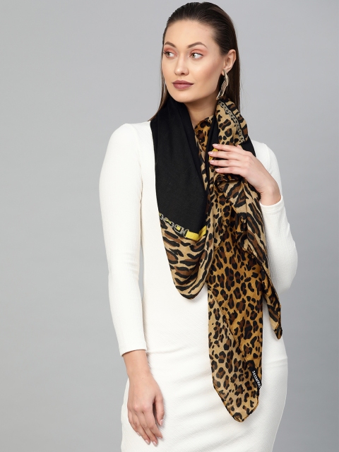 

SASSAFRAS Women Black & Brown Solid Stole