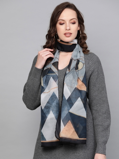 

SASSAFRAS Women Black & Grey Printed Stole