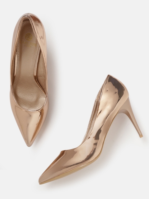 

Carlton London Women Rose Gold-Toned Solid Pumps