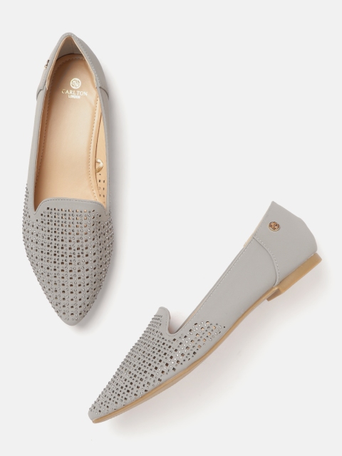 

Carlton London Women Grey Embellished Ballerinas
