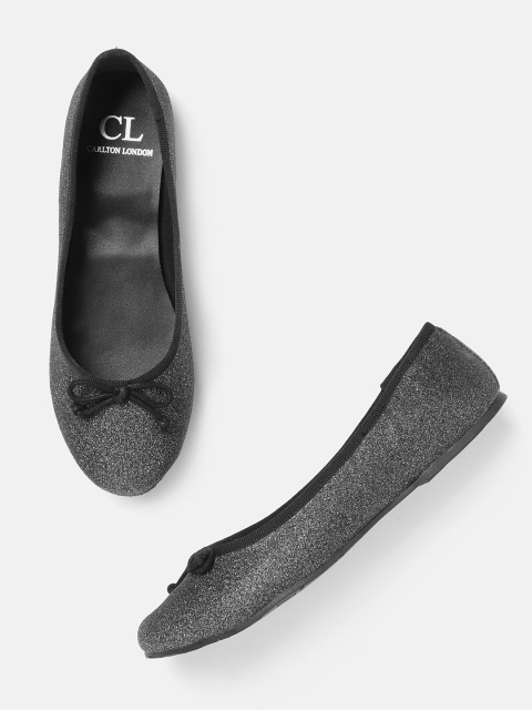 

Carlton London Women Black Shimmer Ballerinas