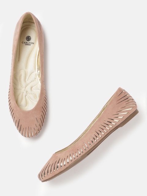 

Carlton London Women Dusty Pink Laser Cut Ballerinas