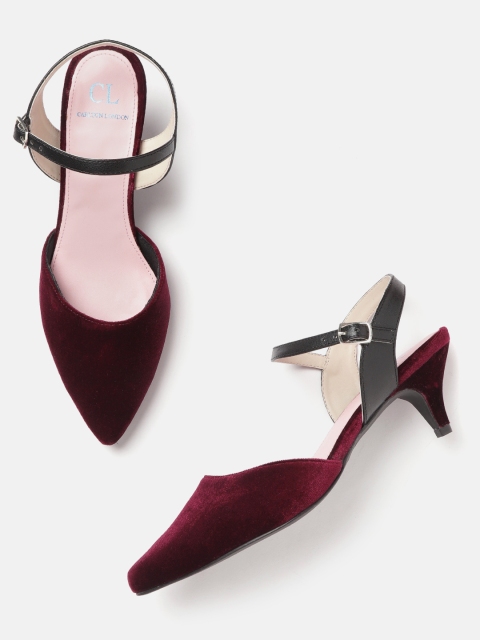 

Carlton London Women Burgundy Solid Pumps