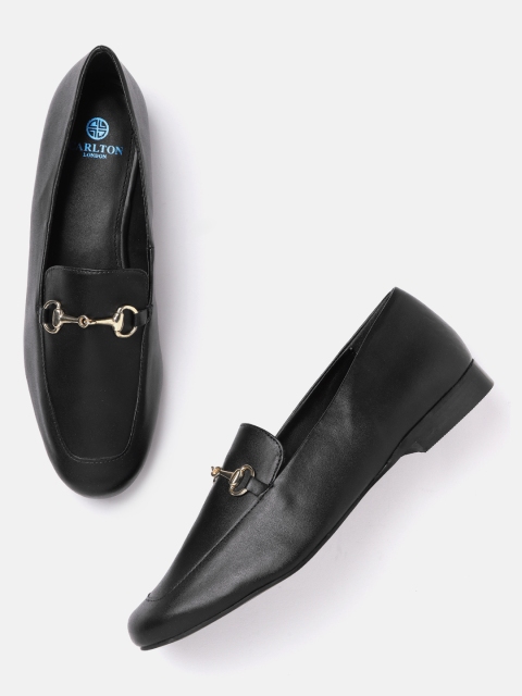 

Carlton London Women Black Solid Loafers