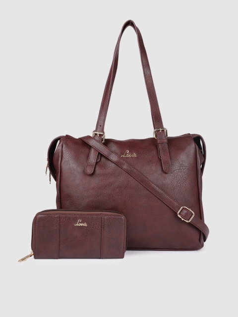 

Lavie Burgundy Solid Shoulder Bag With Wallet