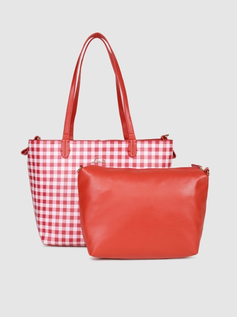 

Lavie White & Red Checked Tote Bag