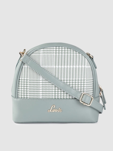 

Lavie Sea Green & White Checked Sling Bag