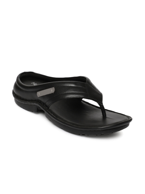 

Hartfield Men Black Solid Leather Comfort Sandals