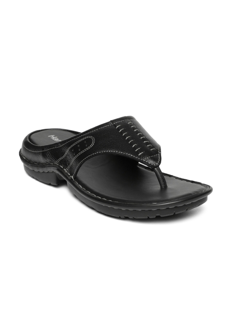 

Hartfield Men Black Solid Leather Sandals