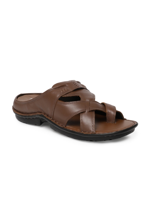 

Hartfield Men Tan Brown Solid Leather Comfort Sandals