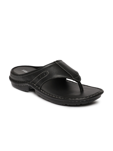 

Hartfield Men Black Solid Leather Comfort Sandals