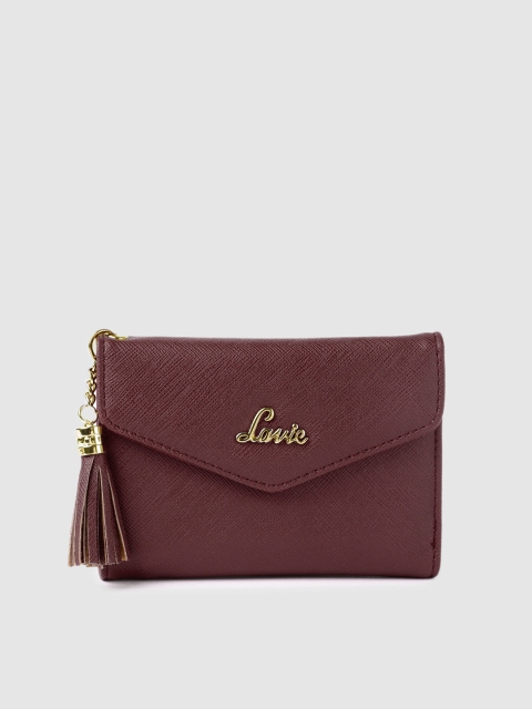 

Lavie Women Maroon Solid Three Fold Wallet