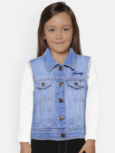 

Tommy Hilfiger Girls Blue Solid Denim Jacket