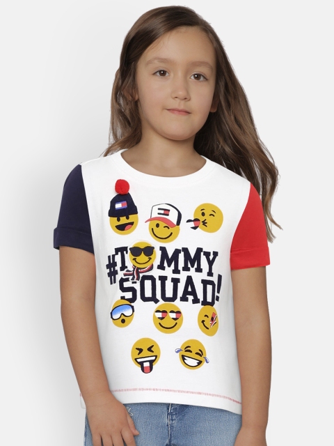 

Tommy Hilfiger Girls White Printed Round Neck T-shirt