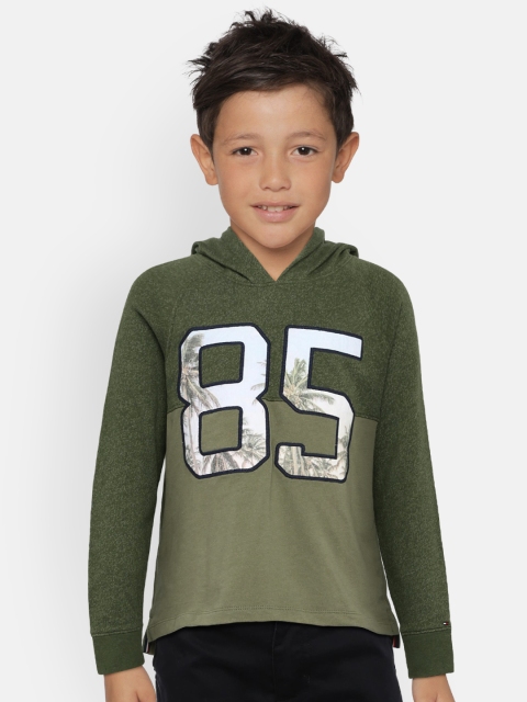 

Tommy Hilfiger Boys Green Printed Hooded Sweatshirt
