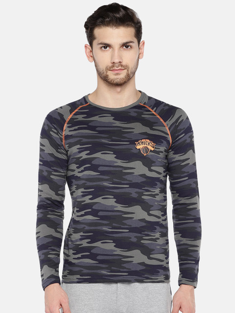 

NBA Men Navy Blue Printed Round Neck T-shirt