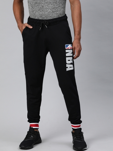 

NBA Men Black Solid Joggers with Printed Detail