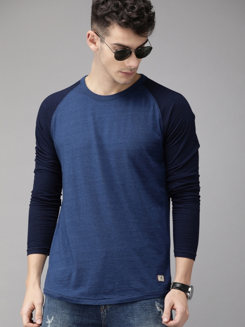 

Jack & Jones Men Navy Blue Slim Fit Solid Round Neck T-shirt