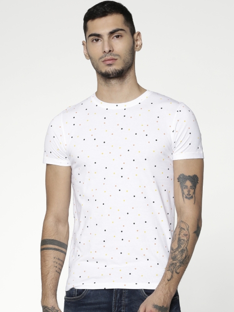 

Jack & Jones Men White Printed Round Neck T-shirt