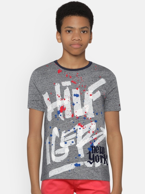 

Tommy Hilfiger Boys Grey Printed Round Neck T-shirt