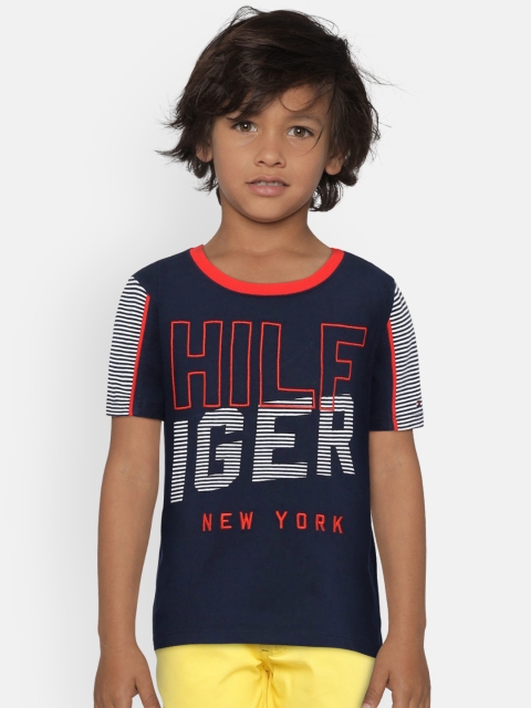 

Tommy Hilfiger Boys Navy Blue Printed Round Neck T-shirt