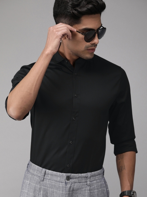 

Jack & Jones Men Black Slim Fit Solid Casual Shirt