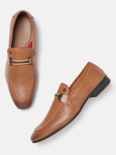 

Carlton London Men Tan Brown Textured Semiformal Slip-Ons