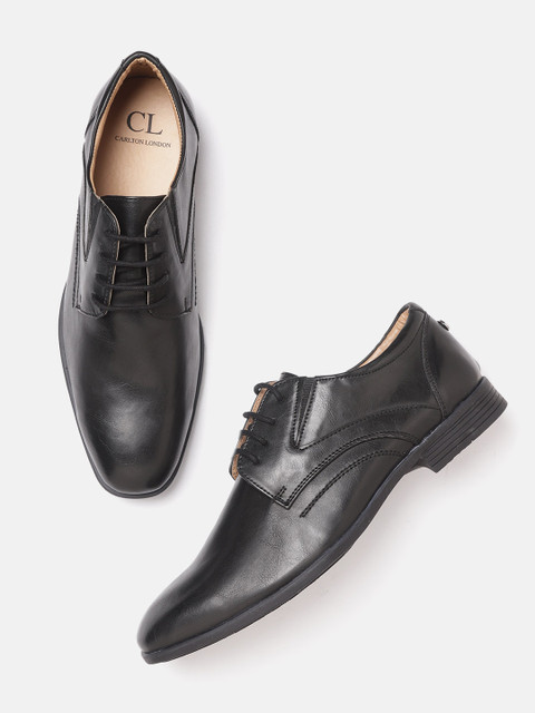 

Carlton London Men Black Solid Formal Derbys
