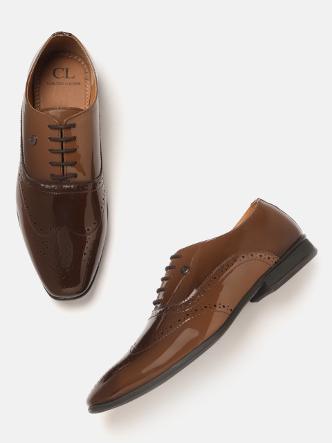 

Carlton London Men Coffee Brown Textured Formal Brouges