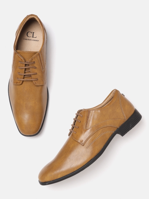 

Carlton London Men Tan Brown Solid Formal Derbys
