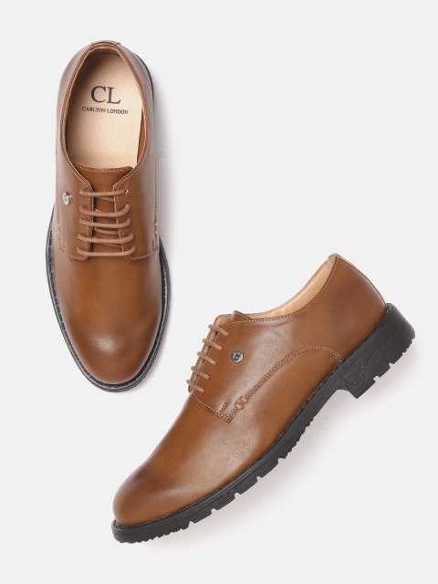 

Carlton London Men Tan Brown Solid Formal Derbys