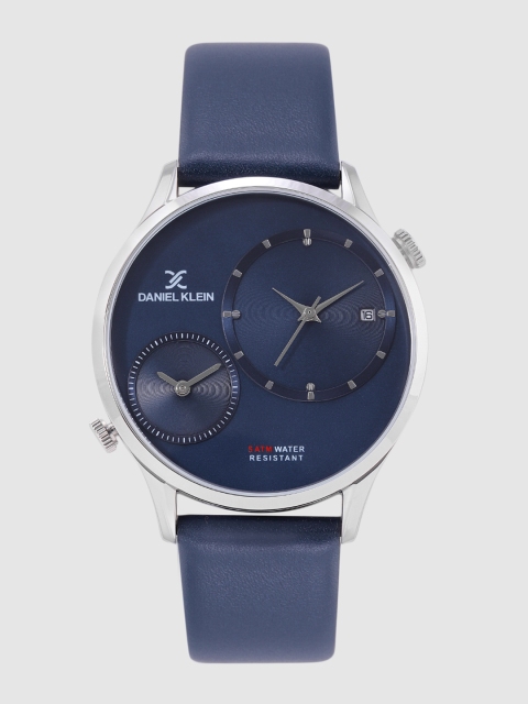 

Daniel Klein Men Blue Leather Analogue Watch DK.1.12327-2
