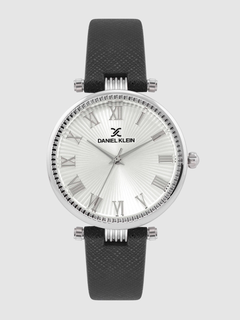 

Daniel Klein Women Silver-Toned Genuine Leather Analogue Watch DK.1.12270-1