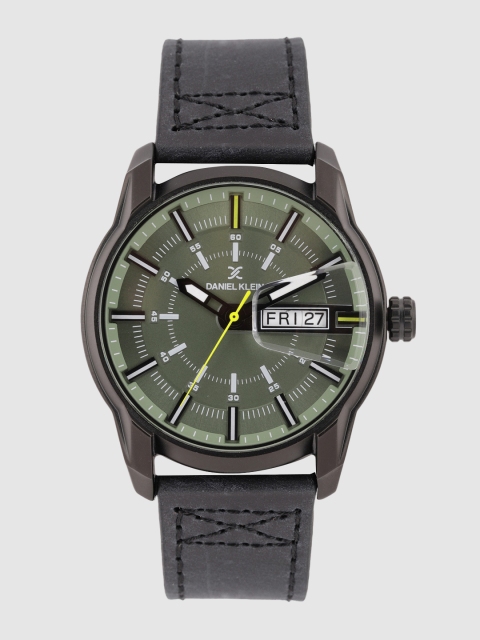 

Daniel Klein Men Green Leather Analogue Watch DK.1.12316-1
