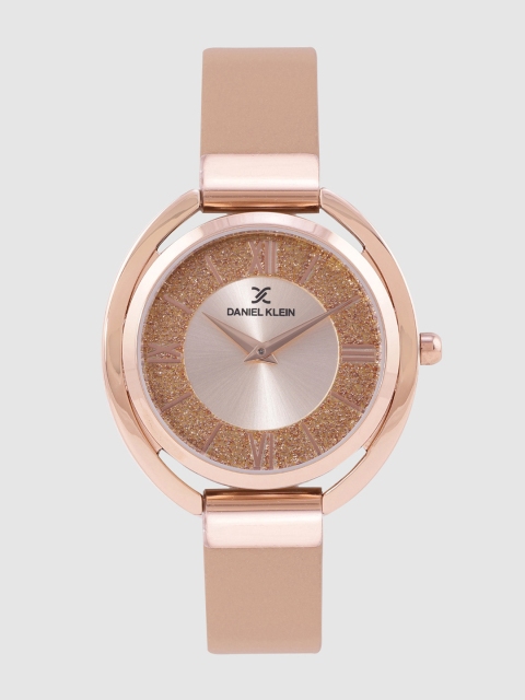 

Daniel Klein Women Pink Embellished Genuine Leather Analogue Watch DK.1.12289-4