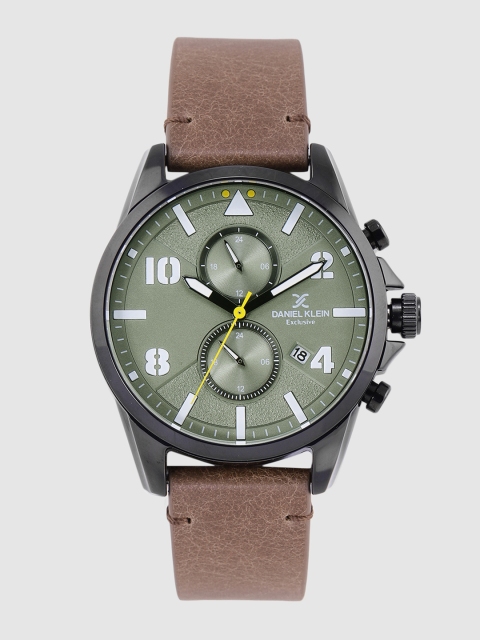 

Daniel Klein Men Green Genuine Leather Analogue Watch