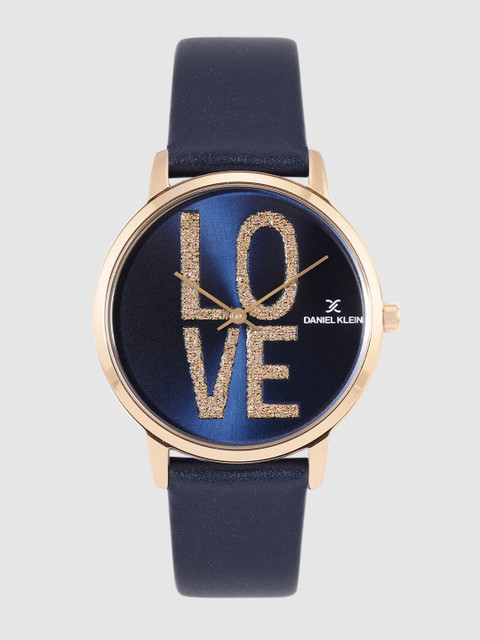 

Daniel Klein Women Blue Leather Analogue Watch DK.1.12339-6