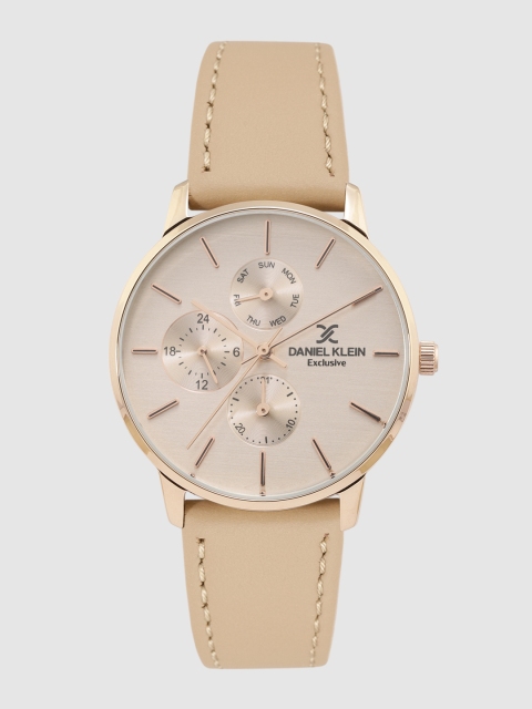 

Daniel Klein Women Beige Leather Analogue Watch DK.1.12298-3