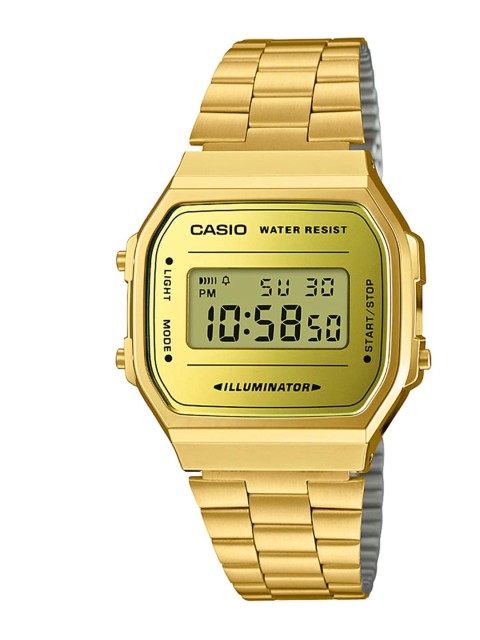 

CASIO Vintage Unisex Gold-Toned Digital Watch D158 A168WEGM-9DF