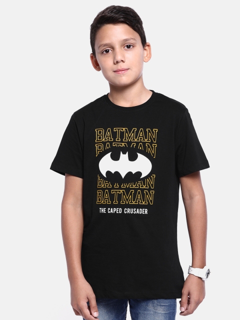 

YK Justice League Batman Boys Black Printed Round Neck T-shirt