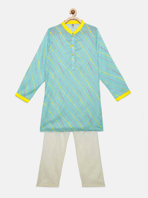

YK Boys Blue Striped Kurta with Pyjamas