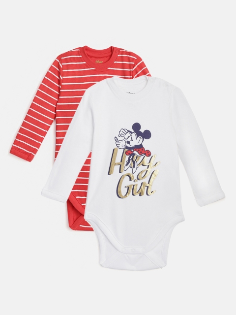 

YK Disney Girls Minnie Mouse Pack of 2 Bodysuits, Red