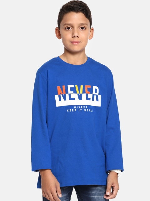

YK Boys Blue Printed T-shirt