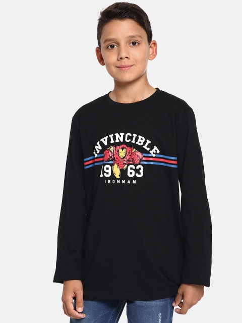 

YK Marvel Boys Black Ironman Printed Round Neck T-shirt