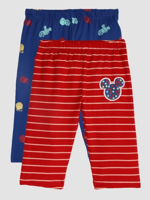 

YK Disney Girls Pack of 2 Mickey Mouse Leggings, Blue