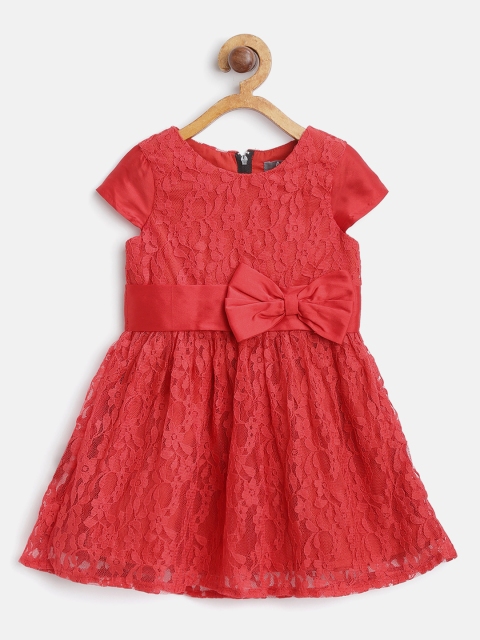 

A.T.U.N All Things Uber Nice Girls Red Lace Fit & Flare Dress