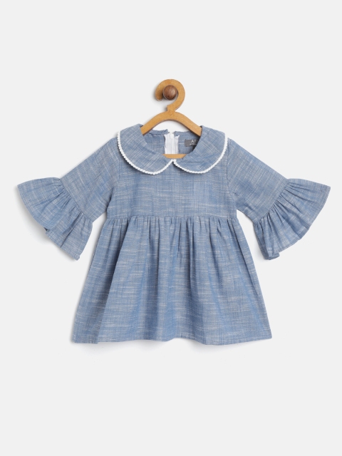 

A.T.U.N All Things Uber Nice Girls Blue Solid Empire Dress